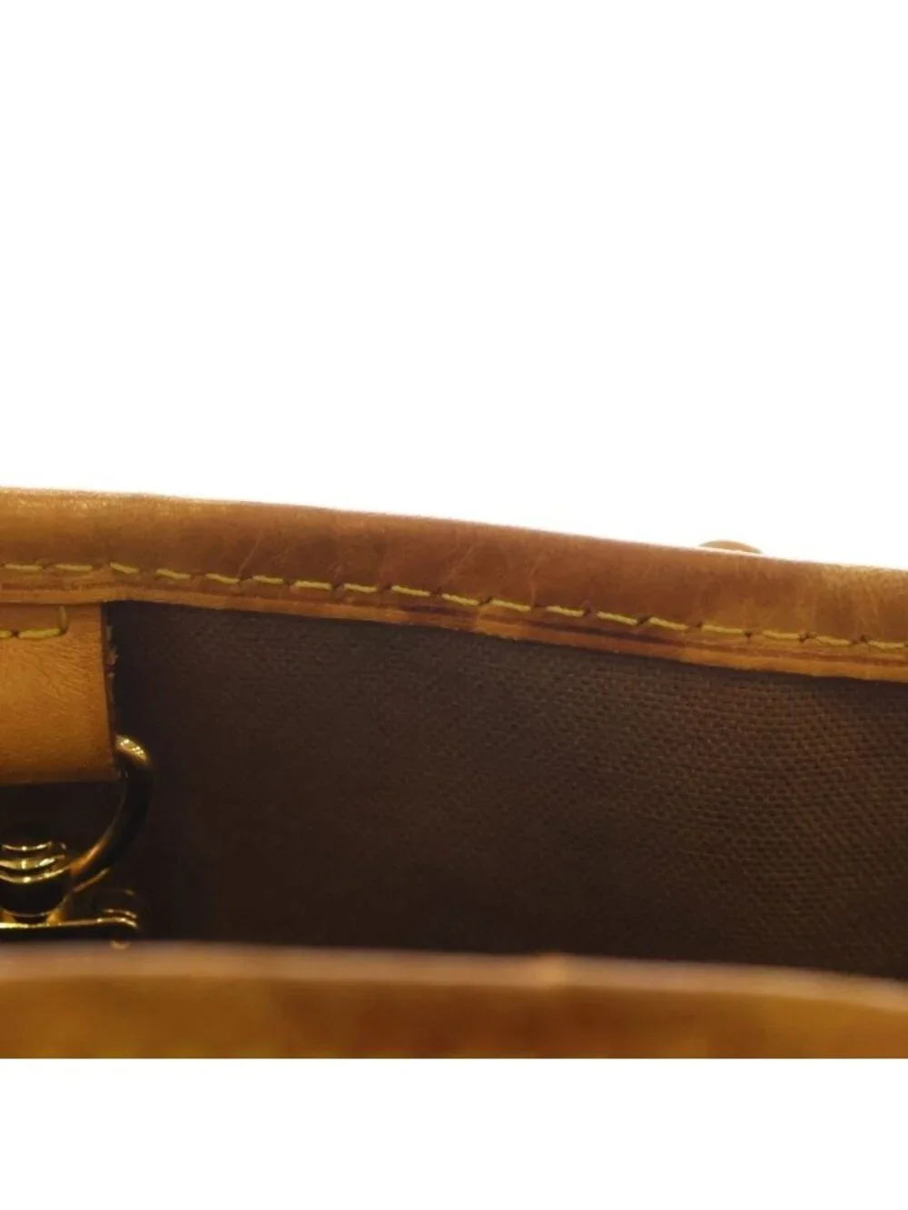 Louis Vuitton Monogram Batignolles Vertical Tote Brown Leather Gold
